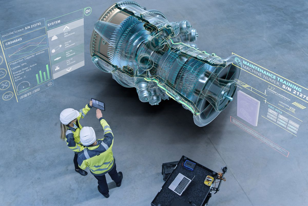 Maintenance training on a turbine engine